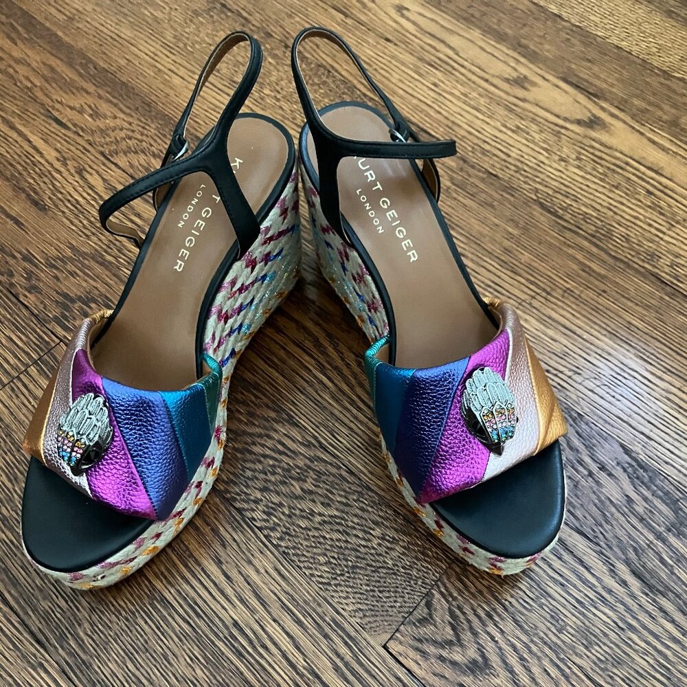 Kurt Geiger Rainbow Platform Sandals Size 39 (US 8 to 8.5; UK 6)